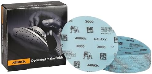 Mirka Galaxy Sandpaper 6 inch Grit 2000 50 Discs Hook & Loop