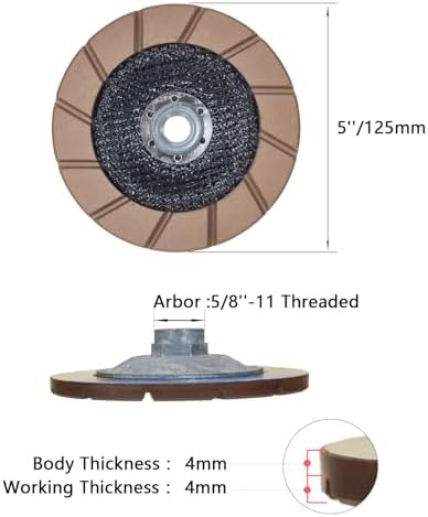 5" Ceramic Bond Diamond Cup Wheel for Concrete, 5/8-11, 30 Grit