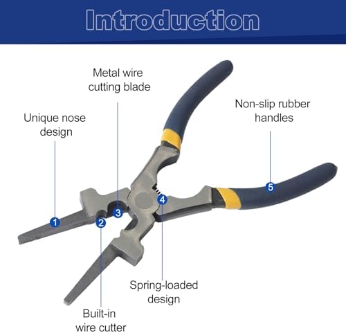 Professional 8" Weliding Pliers, Sharp MIG Pliers for Rust Resistant, Long Nose with Anti-slip Handle - Durable and Effecient (8pcs)