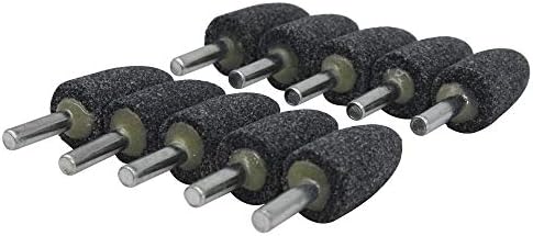 50Pc 1/4" Shank Brown Corundum Grinding Head Cone Shaped Grinding Wheel Abrasive Mounted Grinding Point Stone Rotary Tools Deburring Polishing -Diameter:20mm