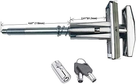 Dixie Narco T-Handle Replacement Whole Set Assembled with High Security Lock (Chrome Pack of 1, Assembled w/Tubular Lock)