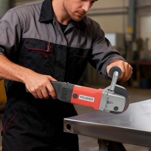 1400W Burnishing Grinding Machine, 8-Speed Variable Brush Grinder with 600-3600 RPM, Electric Polisher for Deburring & Surface Cleaning on Metal Wood Stainless Steel