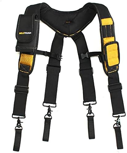 MELOTOUGH Magnetic Tool Belt Suspenders with Magnetic WristBand for Work Belt Padded Suspenders Constrcution