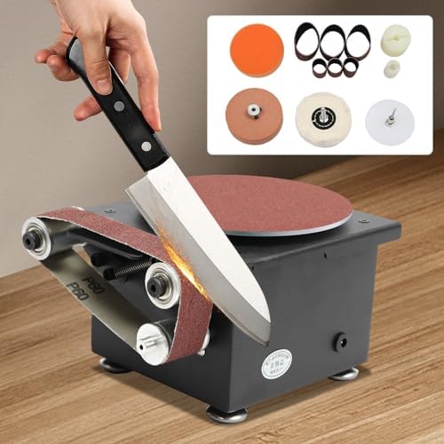Mini Belt Disc Sander 6-Inch Sanding Disc and 1.2 x 15-Inch Sanding Belts for Wood Metal Stone Grinding, Small Spindle Sander Machine for Curve Grinding