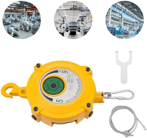 Spring Balancer Retractable Spring Tool Balancer, 1.5m Length Wire Rope 360 ° Rotatable Hook Adjustable Tension Industrial Tool Hanging Holding Equipment (5-9kg/11.02-19.84lbs)