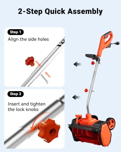 VOLTASK 17-Inch Corded Snow Blower with Wheels, 12 Amp Electric Snow Shovel