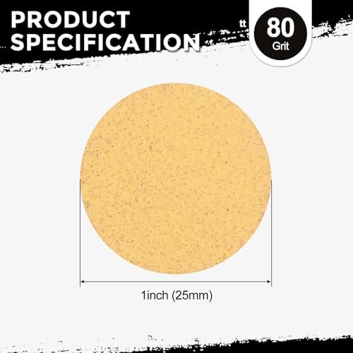 10Pcs Sanding Discs 1In 80Grit Hook and Loop Sandpapers Yellow