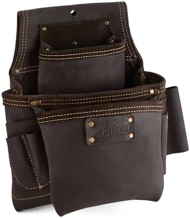 Ox Pro Full Grain Leather Tool Pouches - Made with Double Stitching and Rivet Reinforced Pockets