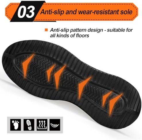 LAoutun Steel Toe Shoes for Men Work Shoes Safety Sneakers Lightweight