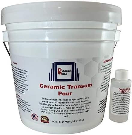 1-5 Gallon Ceramic Transom Pour for Transom Repairs, Docks, Power Boats, Coring Parts, Mounting Engines, Sea Wall Repair, Replacement for Wood Transoms.