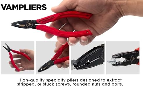 VAMPLIERS 2-PC Screw Extractor Pliers Set 8" Linesman + 6.25" Black Oxide