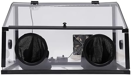 Fully Enclosed Dust Box, 30W Electric Grinding Table Polisher with LED Light & Fan, Acrylic Transparent Cover for Polishing Machine