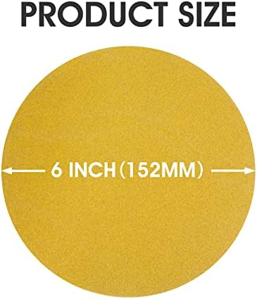 100 PCS 6 Inch 150 Grit PSA Sandpaper Roll Round Sanding Discs Aluminum Oxide DA Sandpaper Discs with Adhesive Back Self Stick Sand Paper