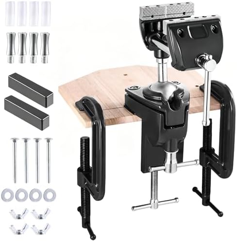 WarBull 360° Swivel Bench Gun Vise, No-Drill Mounting with Dual Table Clamp