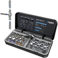 25 in 1 Magnetic Ratchet Screwdriver Set with 7 CRV Metric Sockets | T Handle Allen Wrench Set, S2 Steel Bits, Includes Storage Case. for Home, Furniture, Electronics, DIY, Quick Repairs.