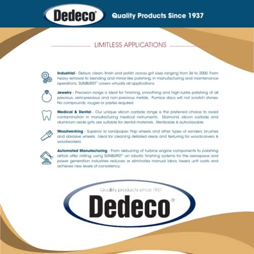 Dedeco Sunburst Radial Bristle Discs 12-Pack - 3" Curved - 3/8" Arbor - Peach 2500 Grit (Extra-Fine, 6 Micron) - Aluminum Oxide for Polishing & Finishing