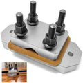 Professional Grade Heavy Duty Barrel Vise Tool, Aluminum Barrel Clamp with Leather Inserts, Universal Barrel Vise Clamp Surface Protection Design, Fits 0.67”–1.375” Outside Diameter Barrels (silver）