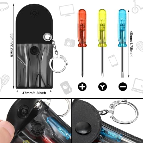 96 Pcs Mini Screwdriver Tape Keychain Set Multitool Pen Card Father's Gifts Bulk Mini Tool Set for Adult Men Dad (Multicolor)