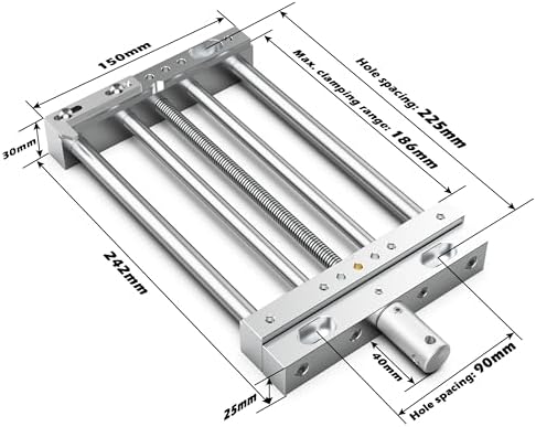 CNC Router High-Precision Aluminum Vise Bench Clamp, 282mm x 150mm x 30mm