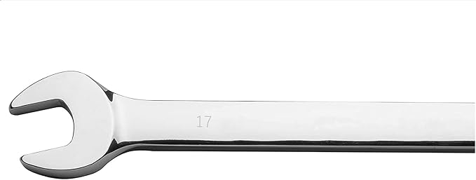 FLZOSPER 17mm Metric Ratchet Wrench,Box End Head 72-Tooth Ratcheting Combination Wrench Spanner