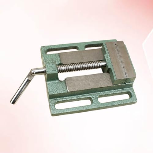 Toddmomy 3 Inch Cast Iron Drill Press Vise Bench Clamp for Woodworking and Milling Table Vise Small Workholding Device Compatible with Drilling Machines Random Color