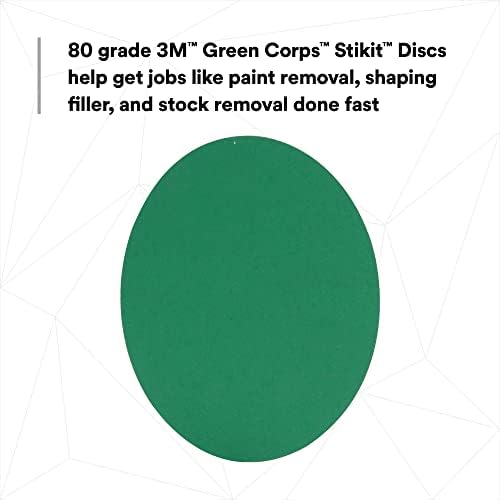3M Green Corps Stikit Production Disc, 01549, 8 in, 80+ Grade