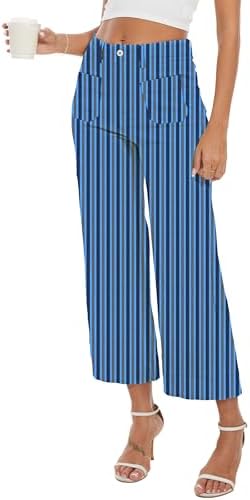 Wide Leg Jeans for Women Trendy High Waisted Flare Jeans Cropped Pants Stretchy Baggy