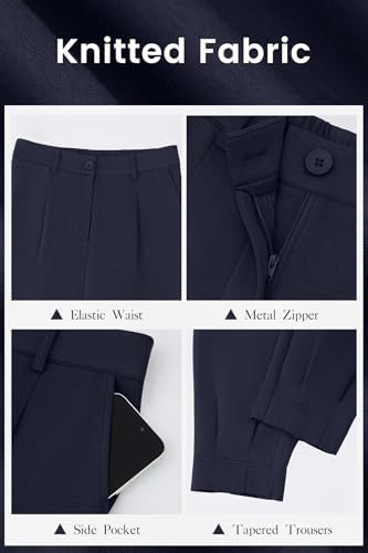 CFLONGE Womens Ankle Work Pants Trousers Casual Slacks