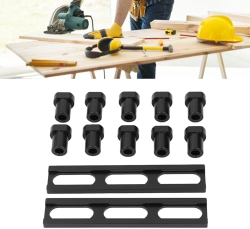 Bench Dog Set High Strength Aluminum Alloy Woodworking Planing Stop Board Workbench Clamping Device for Milling Cutting Grinding Wood Projects with Storage Box (19mm)