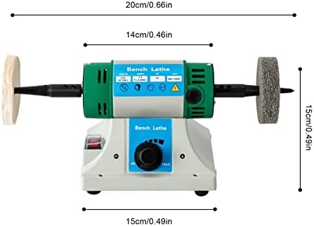 Jewelry Polisher, 320W 110V Bench Buffer Polisher with 2 Cloth Wheels, 2 Fiber Wheels, Adjustable Variable Speed Polishing & Buffing Machine for Jewelry, Wood, Silver, Dental, Metal, Jade