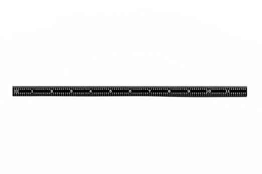 PEC Tools 12" Flexible Metal Ruler, High-Quality Stainless Steel, High-Contrast Black Chrome Finish, 3R Graduation (1/32", 1/64", 1/10", 1/50"), Fully Hardened and Tempered, Made in USA