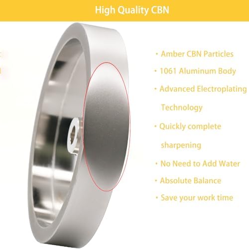 CBN Grinding Wheel 8 Inch 600 Grit, 8" x 1" Wide, 5/8" Arbor, Bench Grinder Wheel for Sharpening HSS, Lathe Tools, Chisels & Woodturning Tools, Fit 8-Inch Bench Grinders(600 Grit)