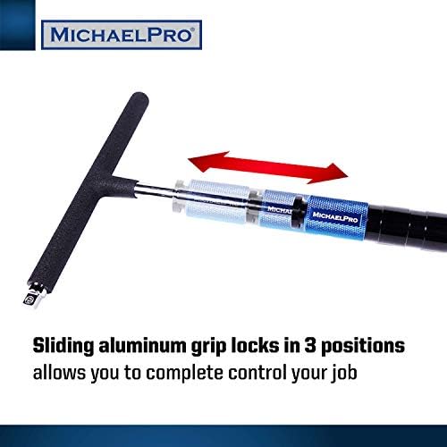 MichaelPro Adjustable T Handle Speed Wrench Set for 1/4 and 3/8 Inch Drive, Speed Handle T Wrench with 2-Way Square Drive Design, 3 Grip Positions, Patented Spinner Handle (2-Piece)