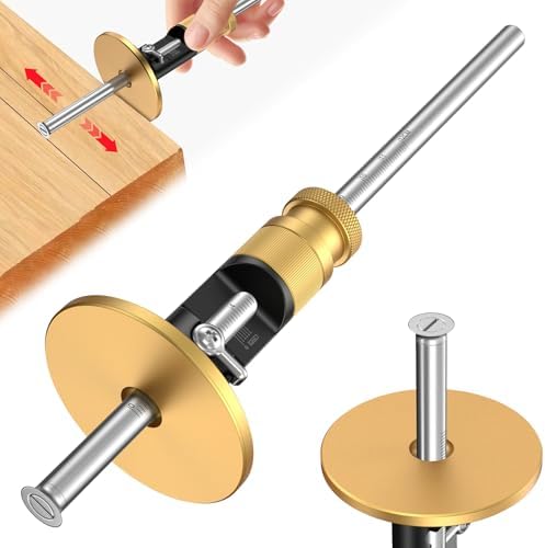 Wheel Marking Gauge Knife Woodworking, Scribe Tool Woodworking, Adjustable 0-12cm, Aluminum & Brass Options, for Parallel Lines, Dovetail Joints & Professional Carpentry (Brass with Fine Adjustment)