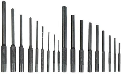 Wheeler Master Roll Pin Punch Set with Dual Sided Hammer, Roll Pin Punches and Starters, Storage Case for Gunsmithing, silver