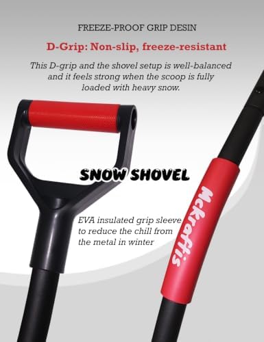Ergonomic Snow Shovel for Driveway Home Garage; D-Grip