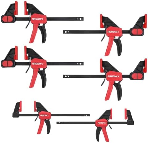 ARROW 6-Piece Mini Light-Duty 6"(2) & 6" Medium Duty (4) Bar Clamps Set
