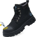 KELODON Waterproof Steel Toe Boots For Men 6 Inch Leather Steel Toe Shoes Non Slip Resistant Safety Work Boots Indestructible Lightweight Construction Boot