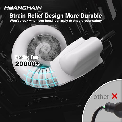 HUANCHAIN Indoor White Extension Cord 3FT 2Pc Waterproof 16/3 Gauge