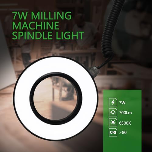 Milling Machine Spindle Light, 50MM Waterproof Ring LED Magnetic Work Light for CNC Milling Machine