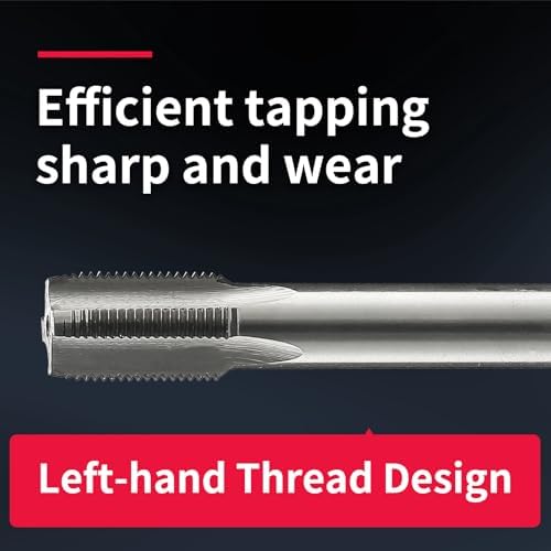 3/16-28 Left Hand Straight Flute Thread Tap Machine Tap HSS (High Speed Steel) Threading Tapping Repair Tools DRINYOUNG (3/16-28 Left)