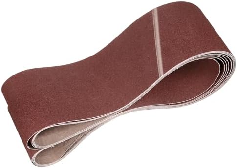 HARFINGTON 4 x 106 Inch Sanding Belts, 5 Pcs 80 Grit Aluminum Oxide Abrasive Belt Sander File Belt for Woodworking, Metal Polishing, Knife Sharpener
