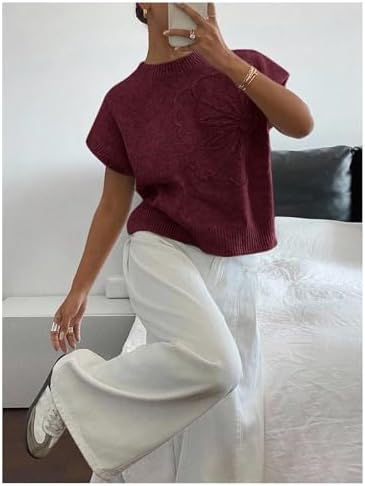 SOLY HUX Women's Short Sleeve Business Casual Sweater