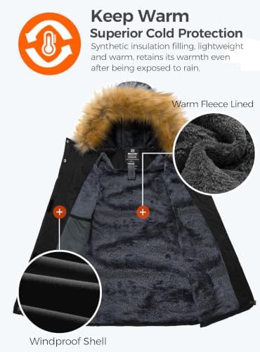 Wantdo Women's Waterproof Ski Jacket Windproof Winter Snow Coat Mountain Snowboarding Jackets Outdoor Fleece Parka