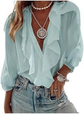 GORGLITTER Women's Ruffled Top Blouses Dressy Business Casual Outfits