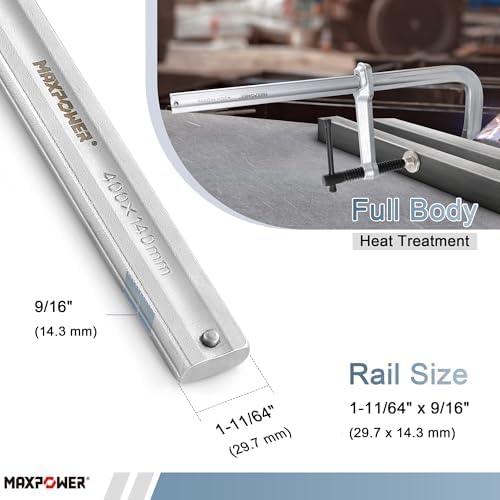 MAXPOWER Thick Rail F Clamp, 15-3/4" Opening, 5-5/8" Throat