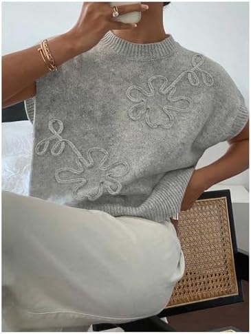 SOLY HUX Women's Short Sleeve Business Casual Sweater