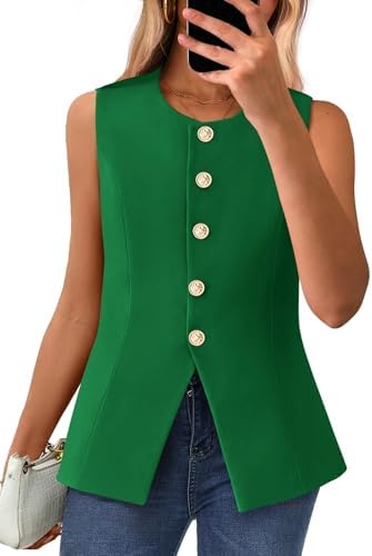 BTFBM Suit Vest Tops For Women Sleeveless Blazer Work Wear