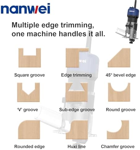 NANWEI 450W Router Tool for Woodworking, Hand Wood Router Tool, 32000rpm Compact Edge Trimmer（No Bits）
