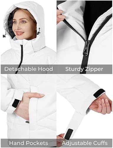 Skieer Women's Waterproof Ski Jacket Warm Snow Winter Coat Hooded Raincoat